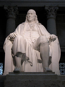 Memorial marble statue, Benjamin Franklin National Memorial