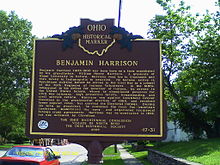 Harrison birth site marker, North Bend, Ohio