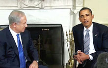 Netanyahu and President Barack Obama in the Oval Office, 18 May 2009