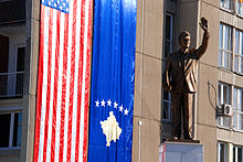 Bill Clinton statue in Prishtina.