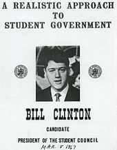 Clinton ran for President of the Student Council while attending the School of Foreign Service at Georgetown University.