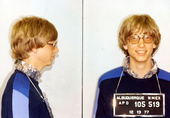 Gates mugshot of his 1977 arrest in New Mexico