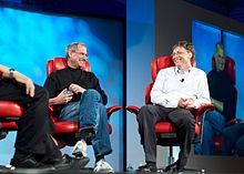 Gates and Steve Jobs at the 5th D: All Things Digital conference (D5) in 2007