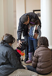 The Obamas with Bo