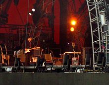 Bob Dylan (right, on keyboards) at the Roskilde Festival, 2006