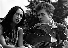 With Joan Baez during the civil rights "March on Washington for Jobs and Freedom", August 28, 1963