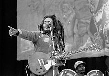 Marley performing in Dalymount Park in the late 1970s