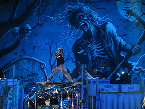 Performing on 6 July 2010 during The Final Frontier World Tour. The 2010 leg consisted primarily of material released since Dickinson's return to Iron Maiden in 1999.[59]