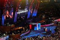 Kennedy spoke during the first night of the 2008 Democratic National Convention in Denver, Colorado, on August 25, 2008, introducing her uncle, Senator Ted Kennedy.