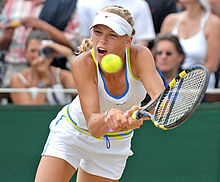 Wozniacki during the Junior Wimbledon final