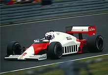 Alain Prost driving the McLaren MP4/2B at the 1985 German Grand Prix