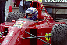 Prost practicing for his first event for Ferrari, the 1990 United States Grand Prix