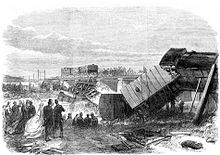 Crash scene after the Staplehurst rail crash