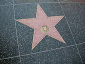 Chaplin's star on the Hollywood Walk of Fame at 6751 Hollywood Blvd. Although the project started in 1958, Chaplin only received his star in 1970 because of his political views.