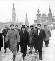 Walking through Red Square in Moscow, November 1964.