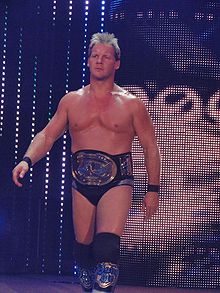 Jericho as Intercontinental Champion in June 2009. His nine reigns are a WWE record.