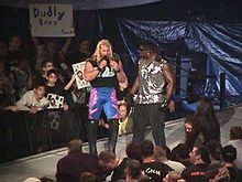 Jericho on SmackDown! with Mr. Hughes, his enforcer during his rivalry with Ken Shamrock.