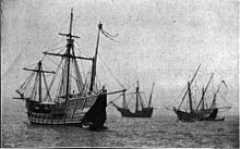 Replicas of Niña, Pinta and Santa Maria sailed from Spain to the Chicago Columbian Exposition.