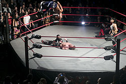 Daniels performing a Best Moonsault Ever on Chris Sabin