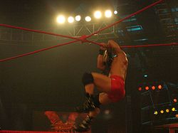 Daniels fighting in an Ultimate X match