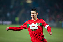 Ronaldo playing for Portugal