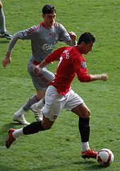 Ronaldo and Manchester United against Albert Riera and rivals Liverpool.