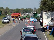 Road blockade during the 2008 Argentine government conflict with the agricultural sector in Villa María, Córdoba