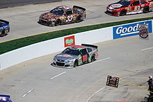 Earnhardt, Jr. on pit road during the 2013 STP Gas Booster 500 at Martinsville Speedway