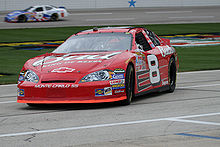 Dale Earnhardt, Jr. turning into the garage at Texas Motor Speedway in 2007