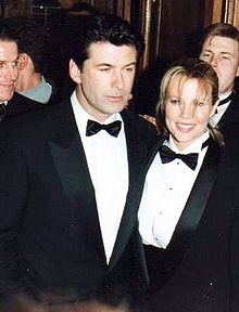 Baldwin with Kim Basinger at the 1994 César Awards ceremony in Paris.