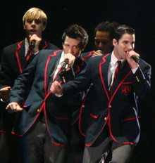 Criss as Blaine Anderson with The Dalton Academy Warblers