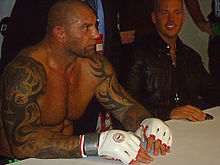 Dave Bautista after his first mixed martial arts win.