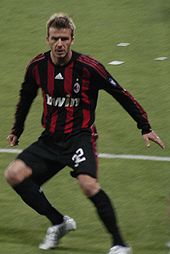 Beckham playing for Milan