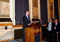 Cameron speaking at a Conservative reception in 2008
