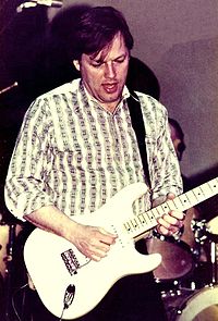 Gilmour playing a Fender Stratocaster in 1984