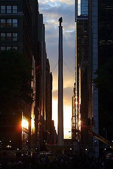 David Blaine stands on a 100 ft (30 m) pole for Vertigo in the middle of Bryant Park in New York.