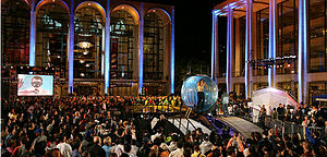 David Blaine prepares to hold his breath on the final night of Drowned Alive at Lincoln Center, New York.