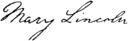 Mary Todd Lincoln signature