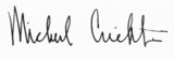Michael Crichton signature